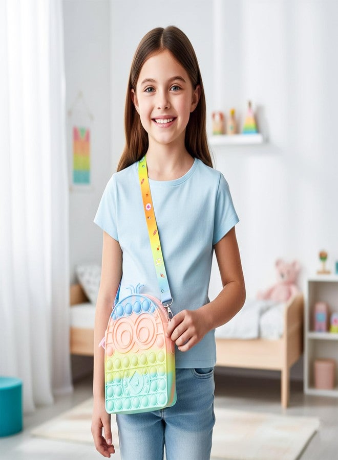 CLAPONE لعبة CLAPONE Pop It للأطفال، لعبة متعددة الألوان لتخفيف التوتر مع أصوات فرقعة، لعبة حسية، لتخفيف التوتر والقلق، للاستخدام ليلاً ونهاراً، مناسبة للفصول الدراسية (متعددة الألوان، لعبة Tow Eye Monsters Pop It) - Image 1